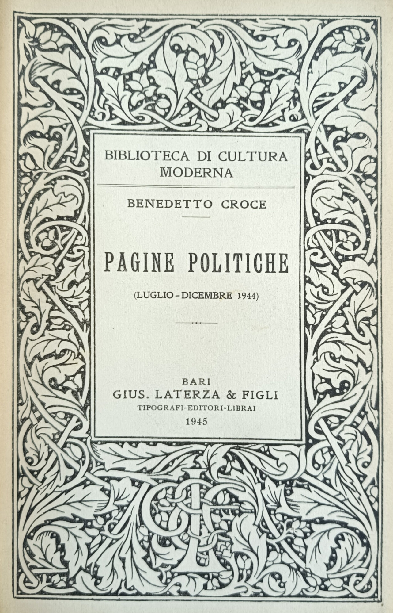 PAGINE POLITICHE (LUGLIO - DICEMBRE 1944)