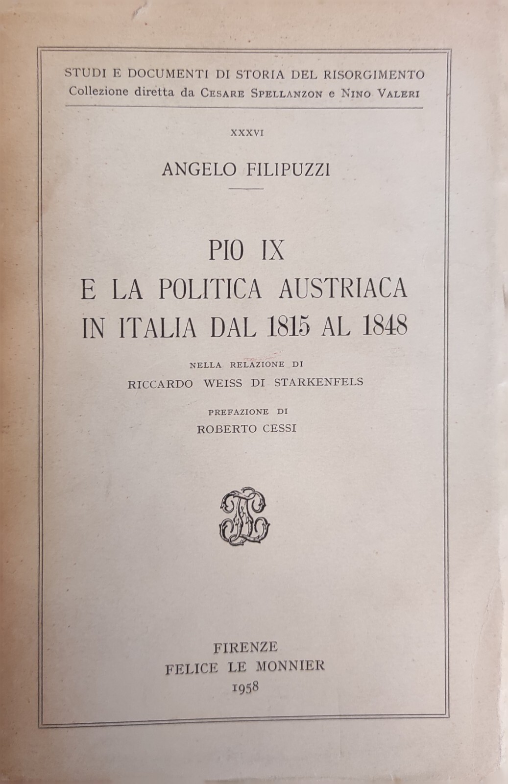 PIO IX E LA POLITICA AUSTRIACA IN ITALIA DAL 1815 …