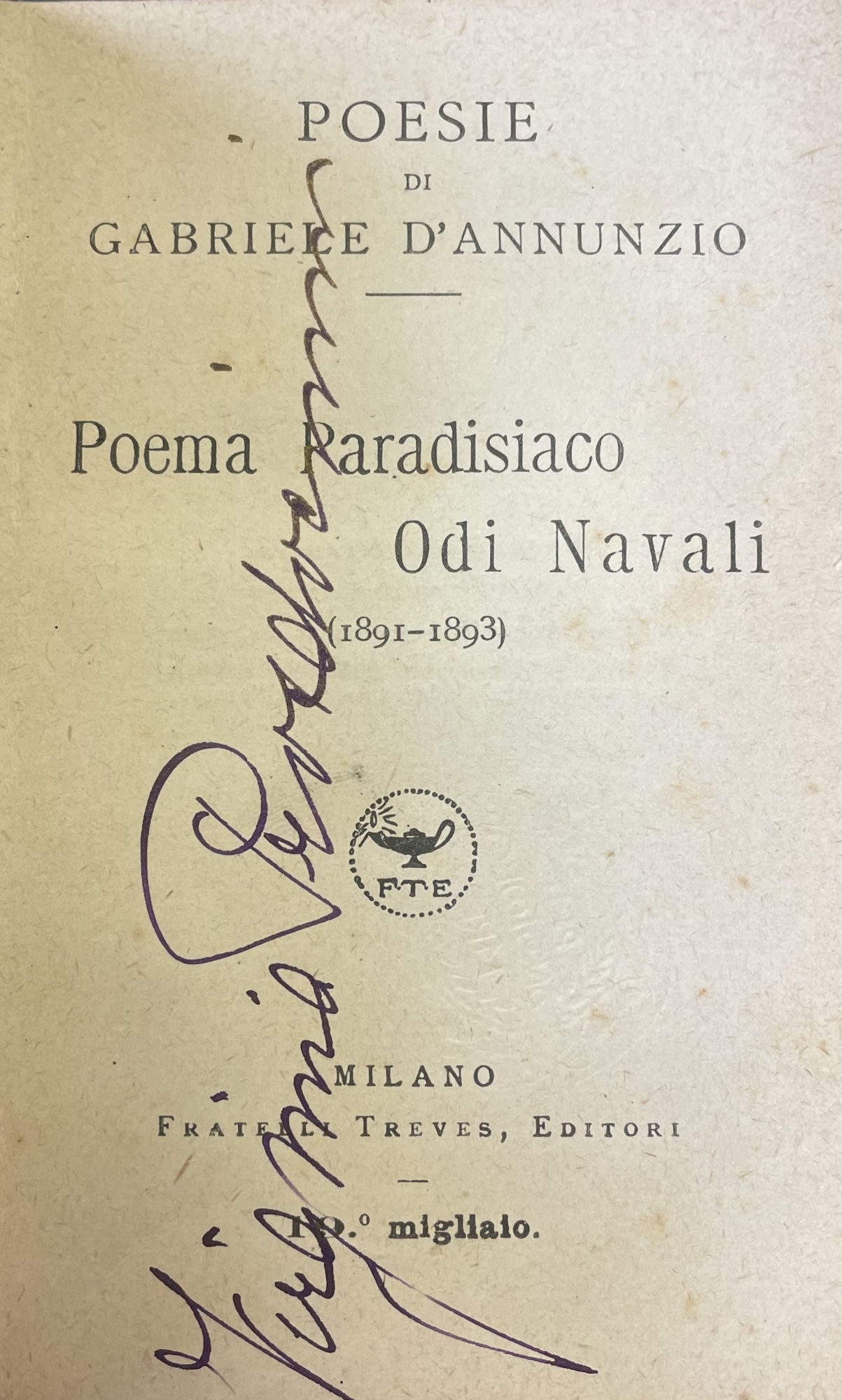 POEMA PARADISIACO. ODI NAVALI (1891-1893)
