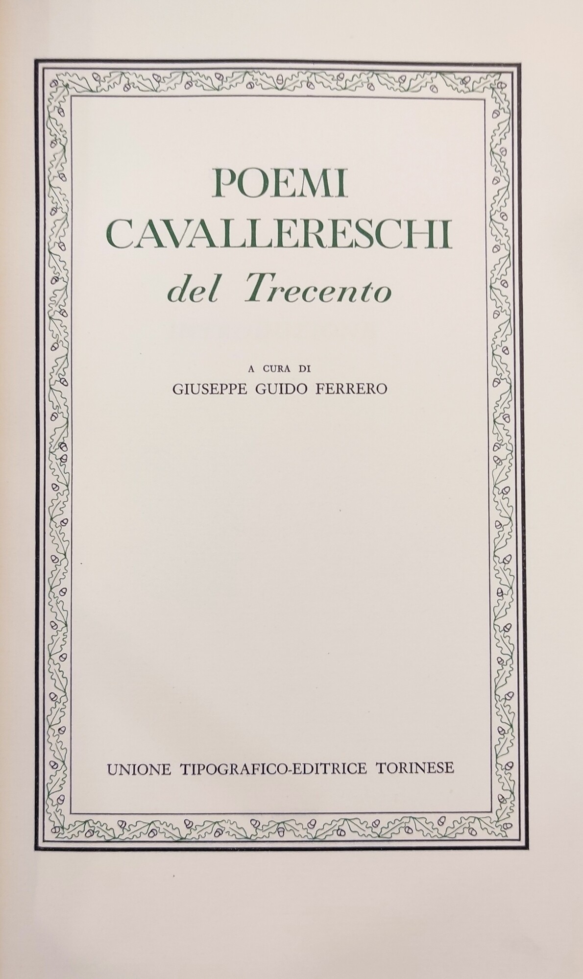 POEMI CAVALLERESCHI DEL TRECENTO