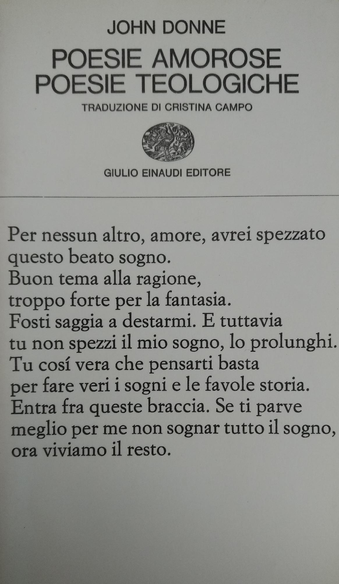 POESIE AMOROSE. POESIE TEOLOGICHE