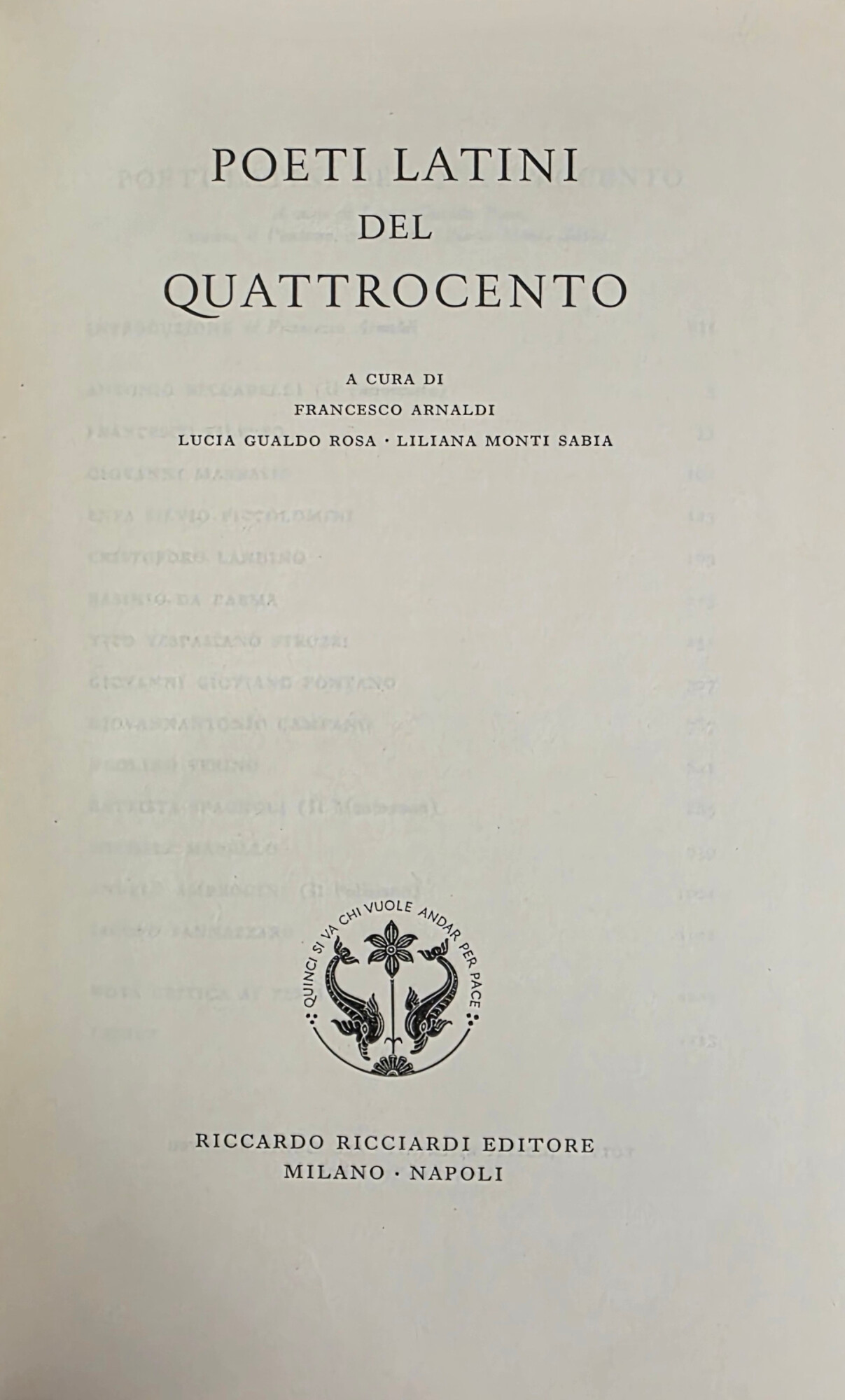 POETI LATINI DEL QUATTROCENTO