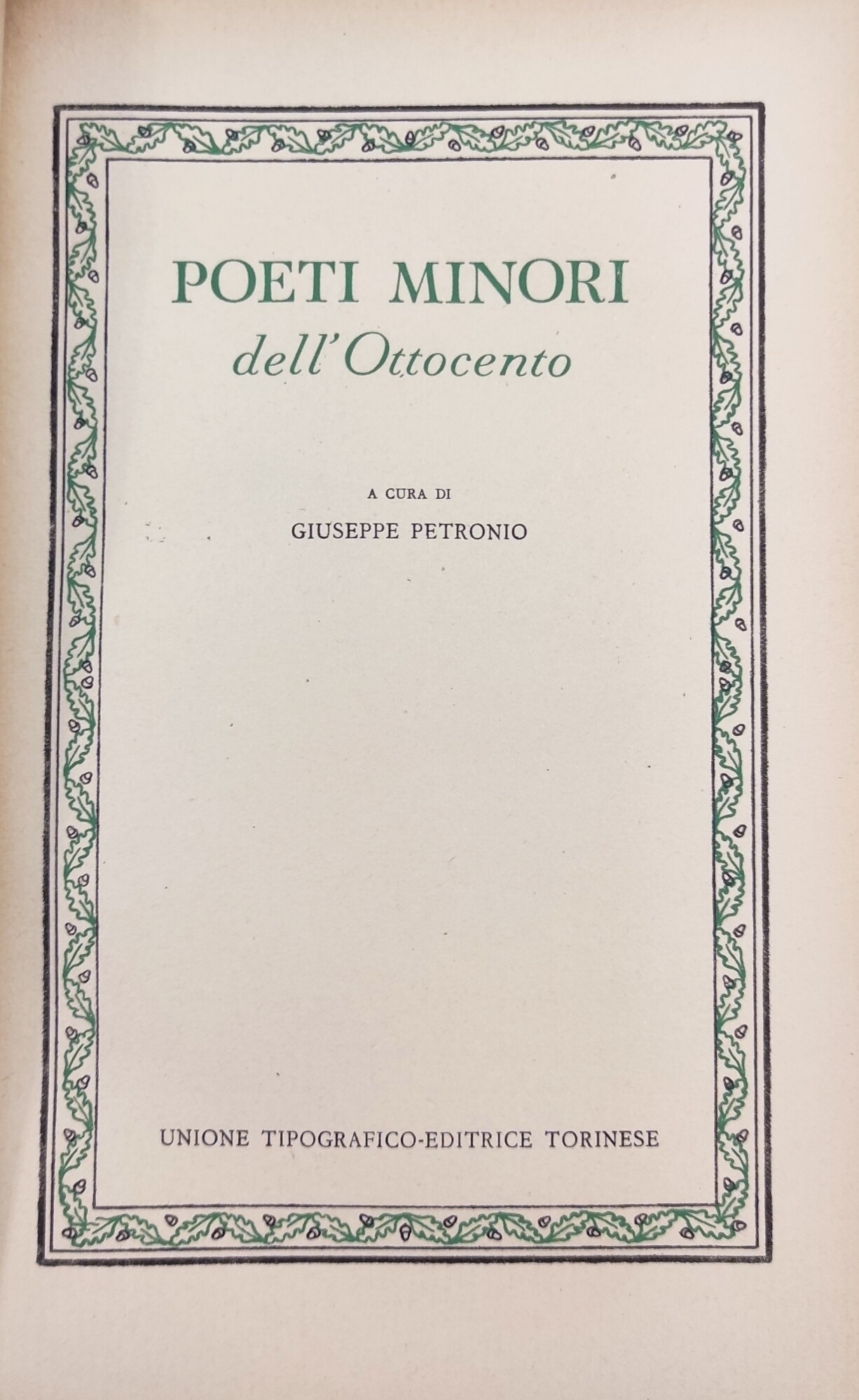 POETI MINORI DELL' OTTOCENTO