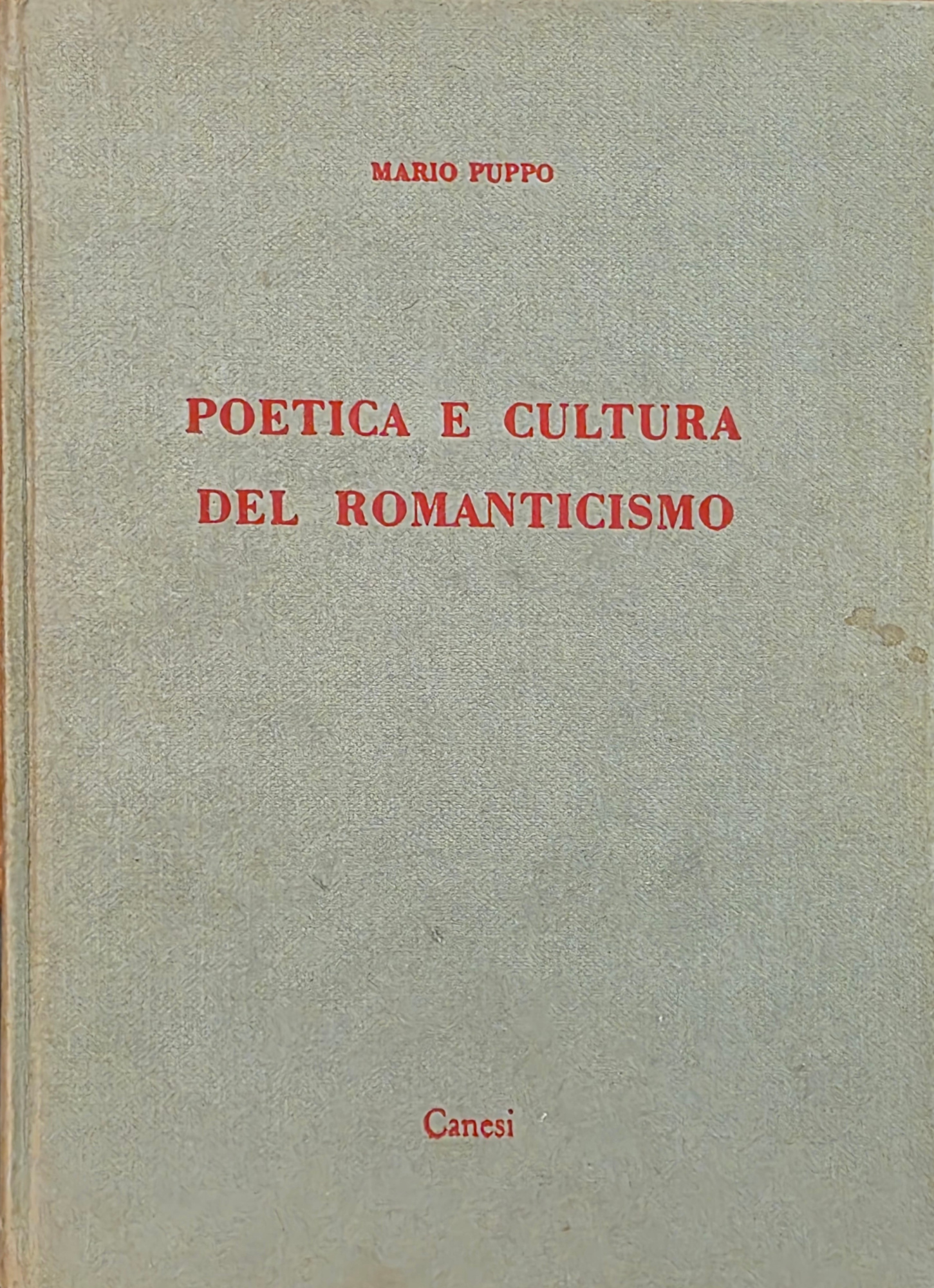 POETICA E CULTURA DEL ROMANTICISMO