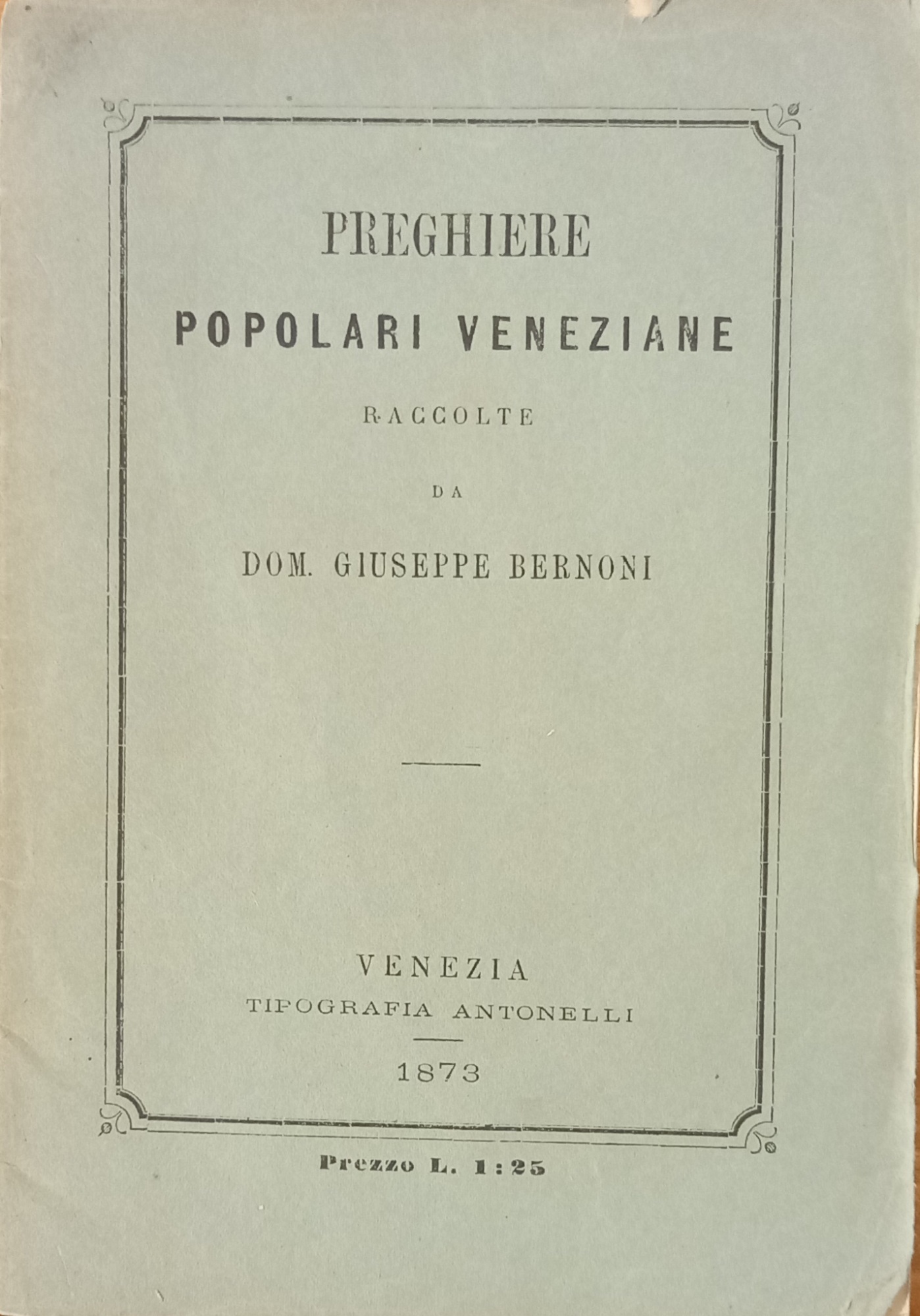 PREGHIERE POPOLARI VENEZIANE