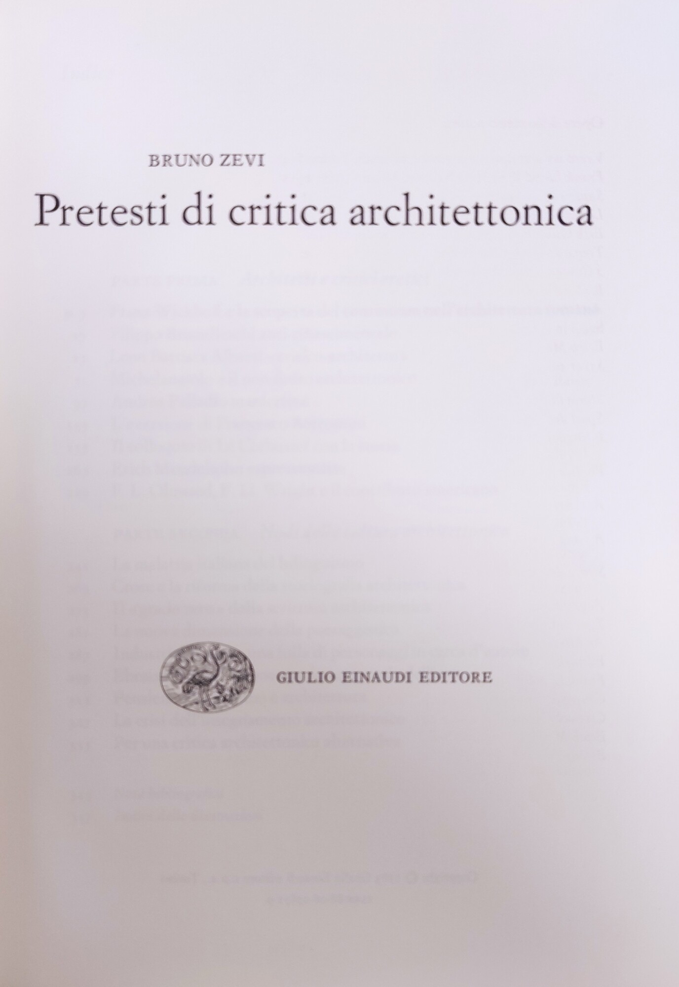 PRETESTI DI CRITICA ARCHITETTONICA