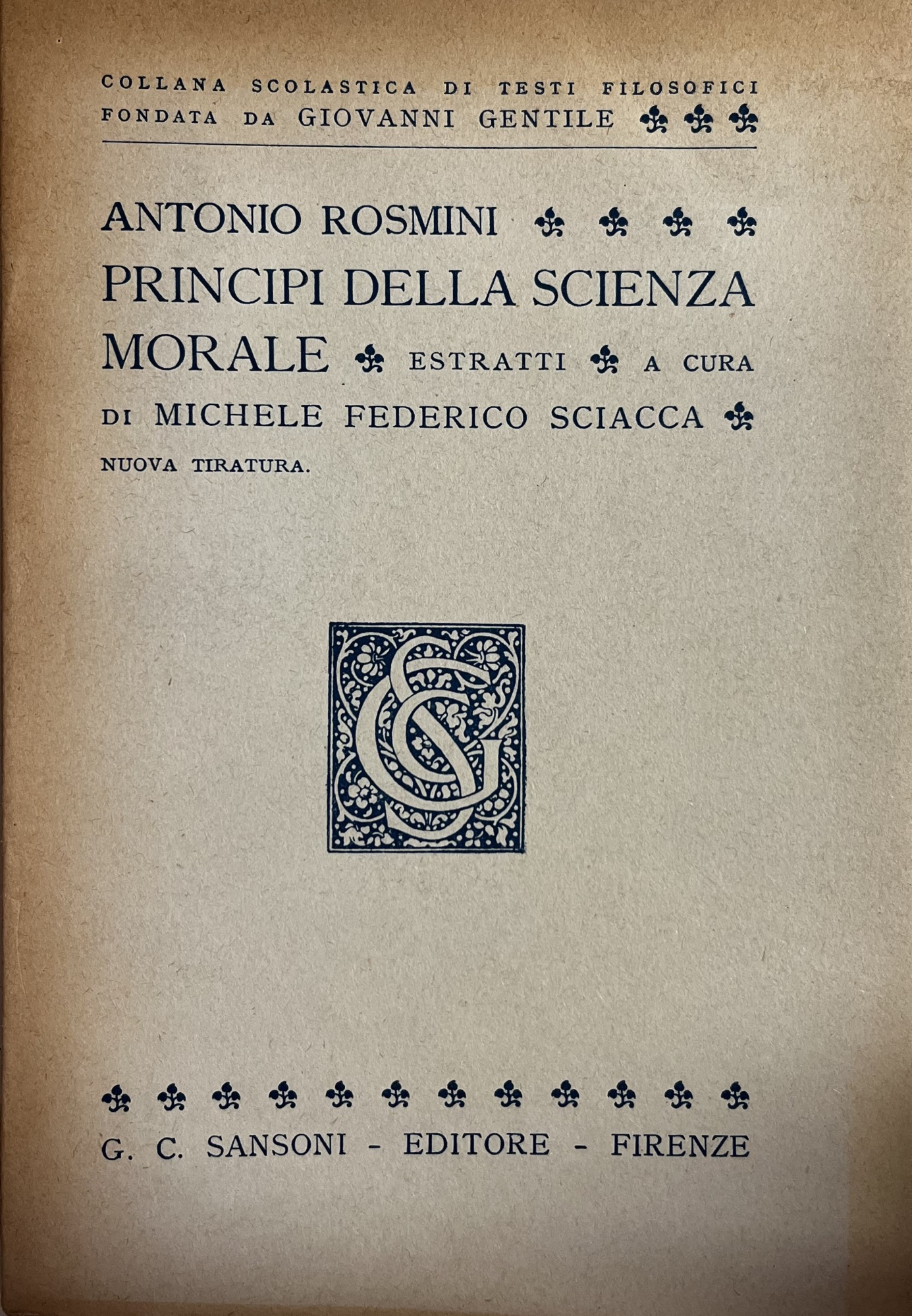 PRINCIPI DELLA SCIENZA MORALE. ESTRATTI