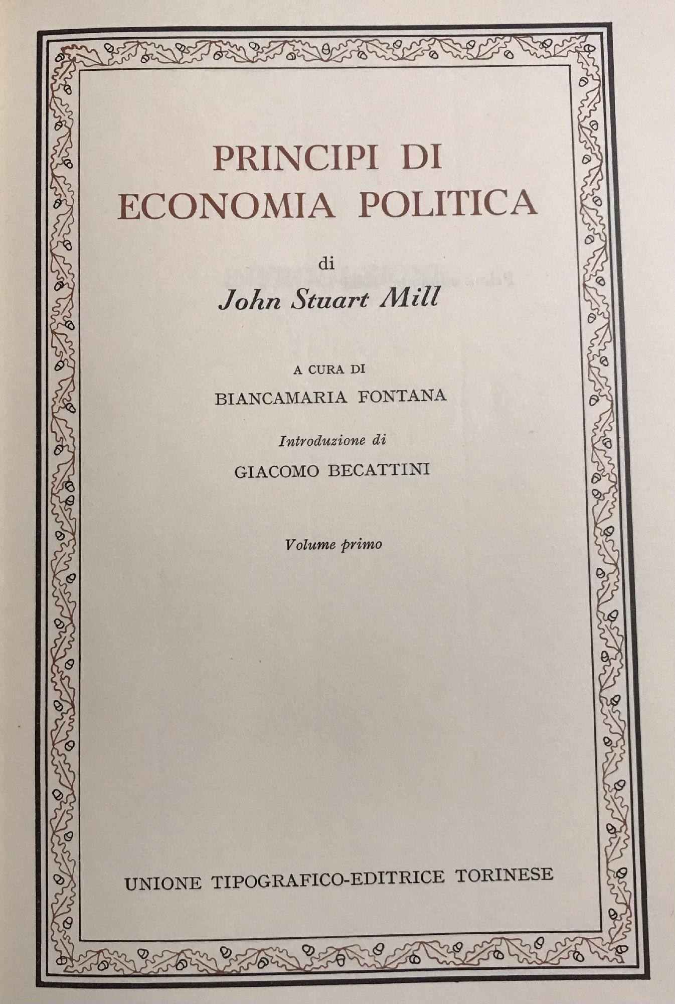 PRINCIPI DI ECONOMIA POLITICA