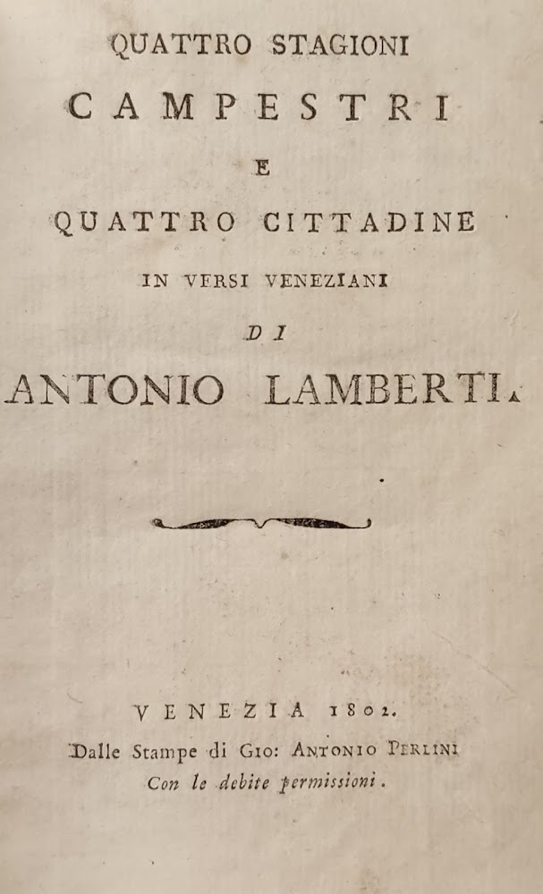 QUATTRO STAGIONI E QUATTRO CITTADINE IN VERSI VENEZIANI