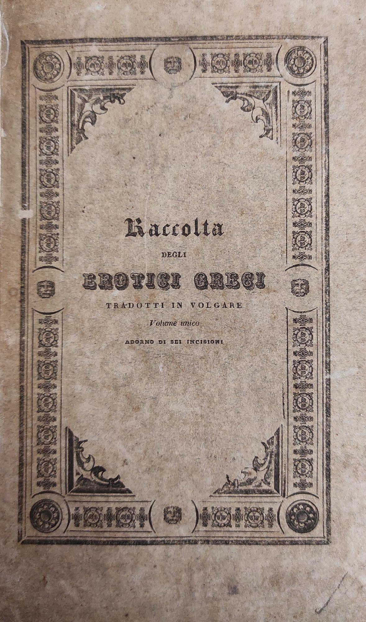 RACCOLTA DEGLI EROTICI GRECI