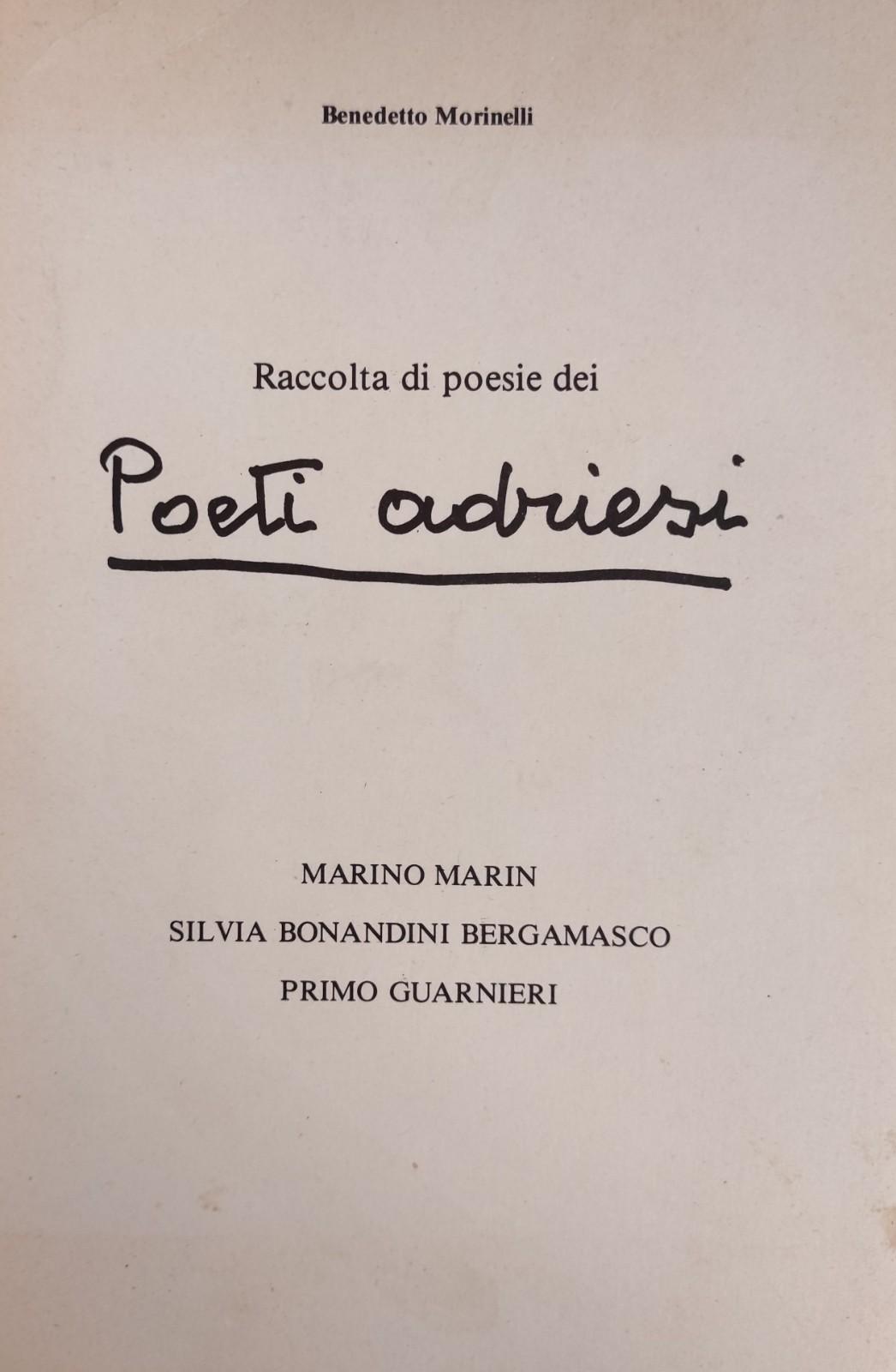 RACCOLTA DI POESIE DEI POETI ADRIESI