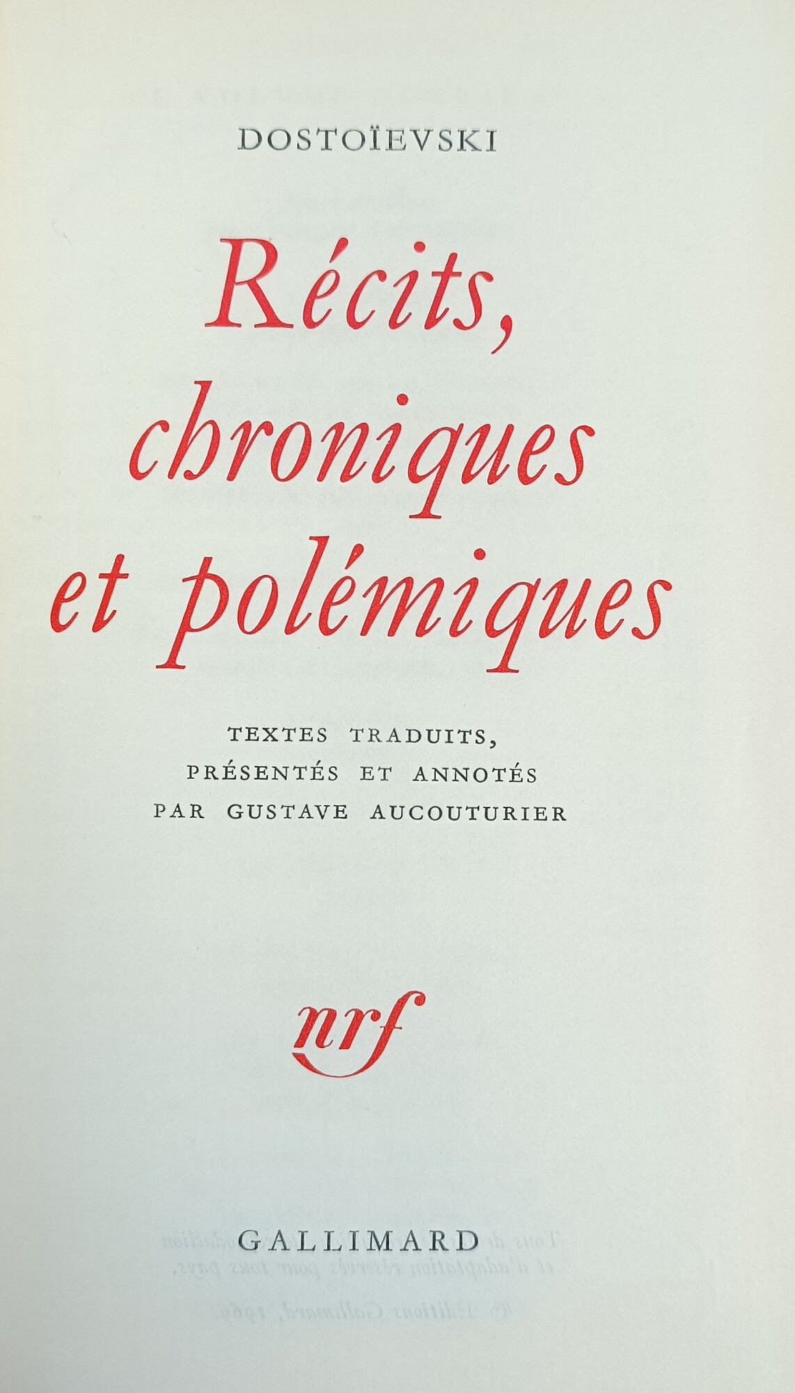 RECITS, CHRONIQUES ET POLEMIQUES