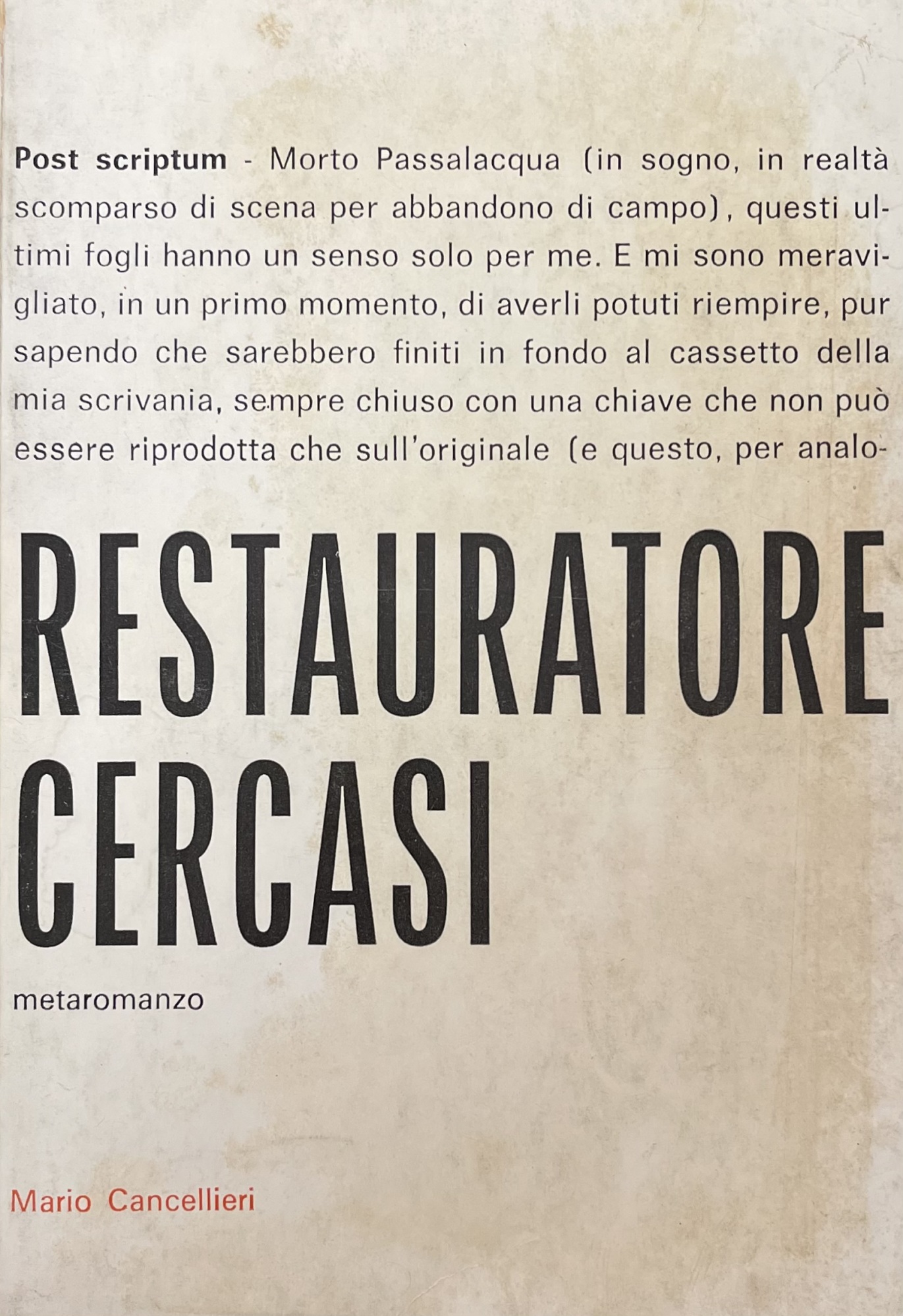 RESTAURATORE CERCASI