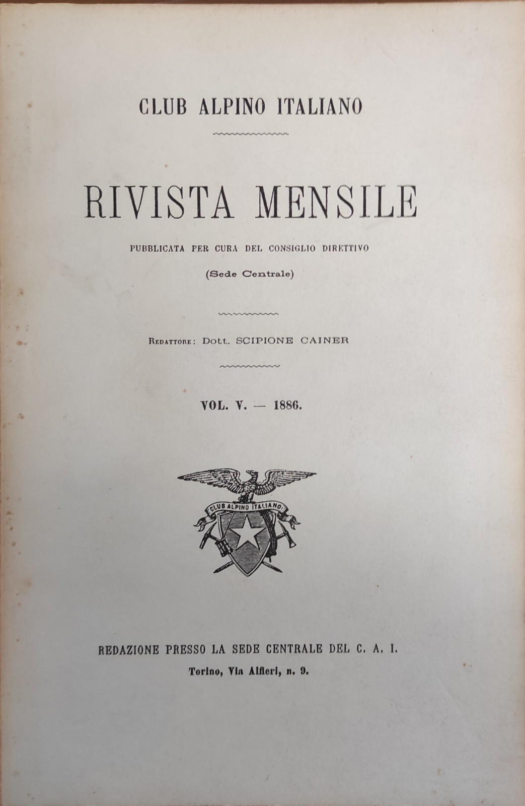 RIVISTA MENSILE. VOL. V