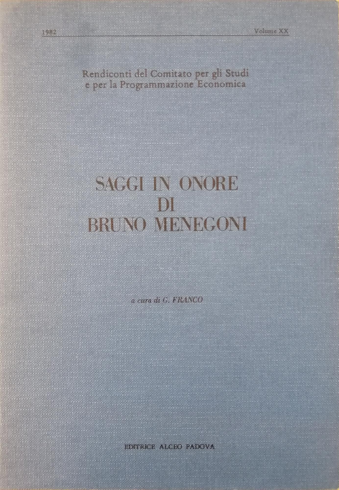 SAGGI IN ONORE DI BRUNO MENEGONI