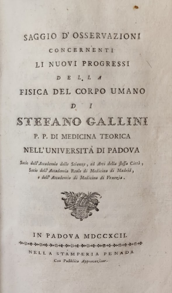 SAGGIO D'OSSERVAZIONI CONCERNENTI LI NUOVI PROGRESSI DELLA FISICA DEL CORPO …