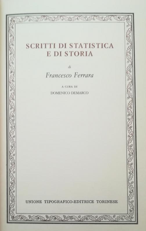 SCRITTI DI STATISTICA E DI STORIA