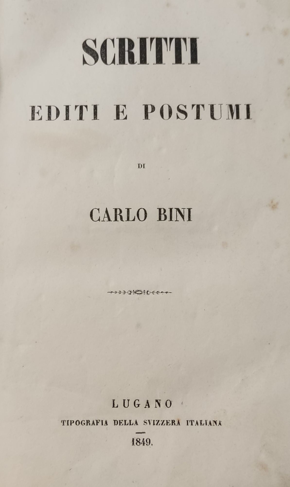 SCRITTI EDITI E POSTUMI