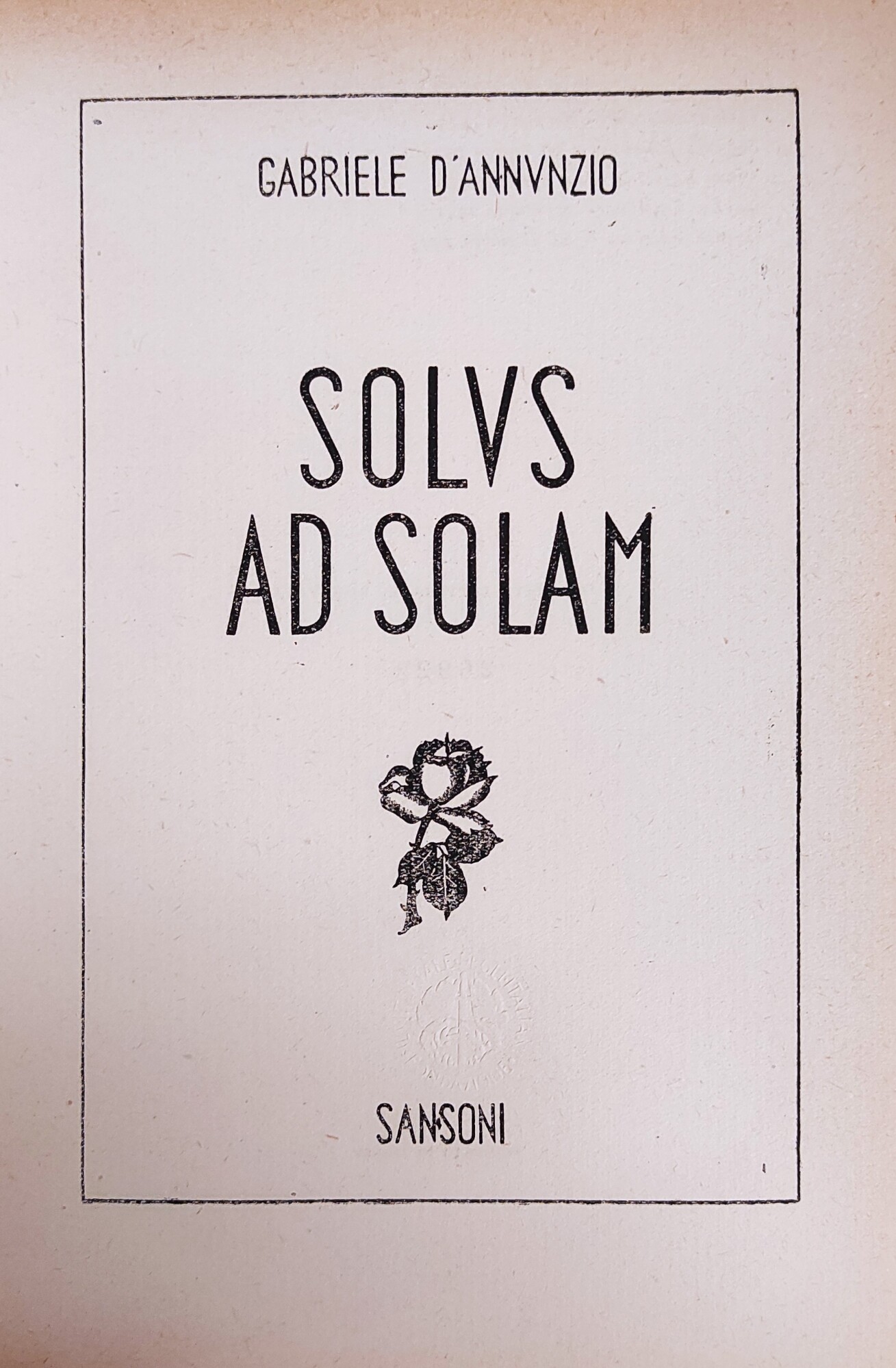 SOLUS AD SOLAM