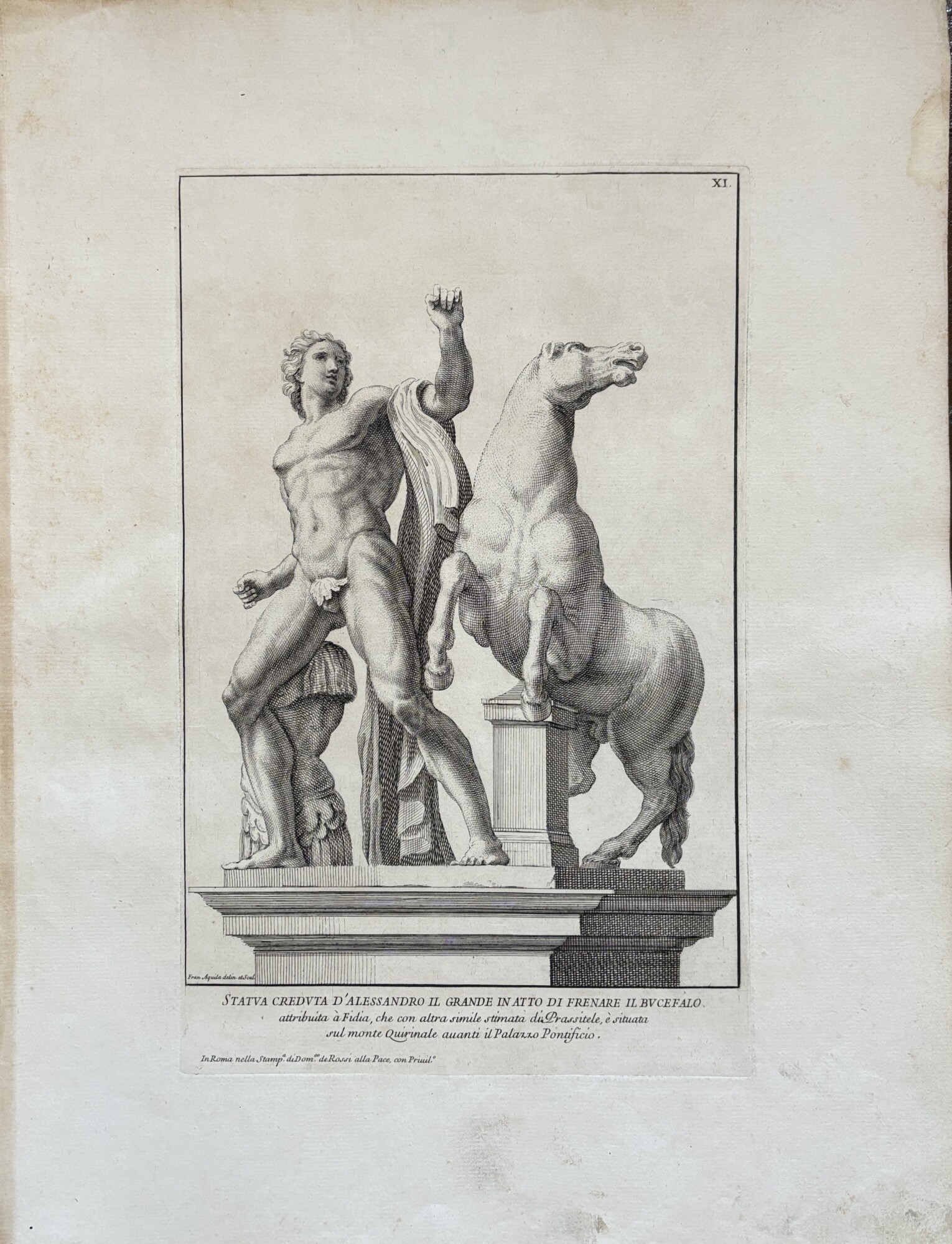 STATUA CREDUTA D'ALESSANDRO IL GRANDE IN ATTO DI FRENARE IL …