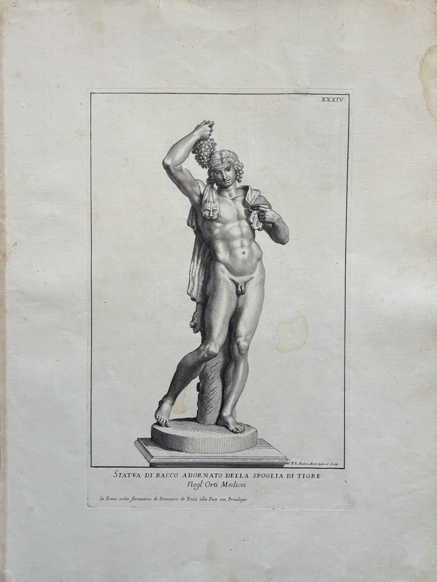 STATUA DI BACCO ADORNATO DELLA SPOGLIA DI TIGRE