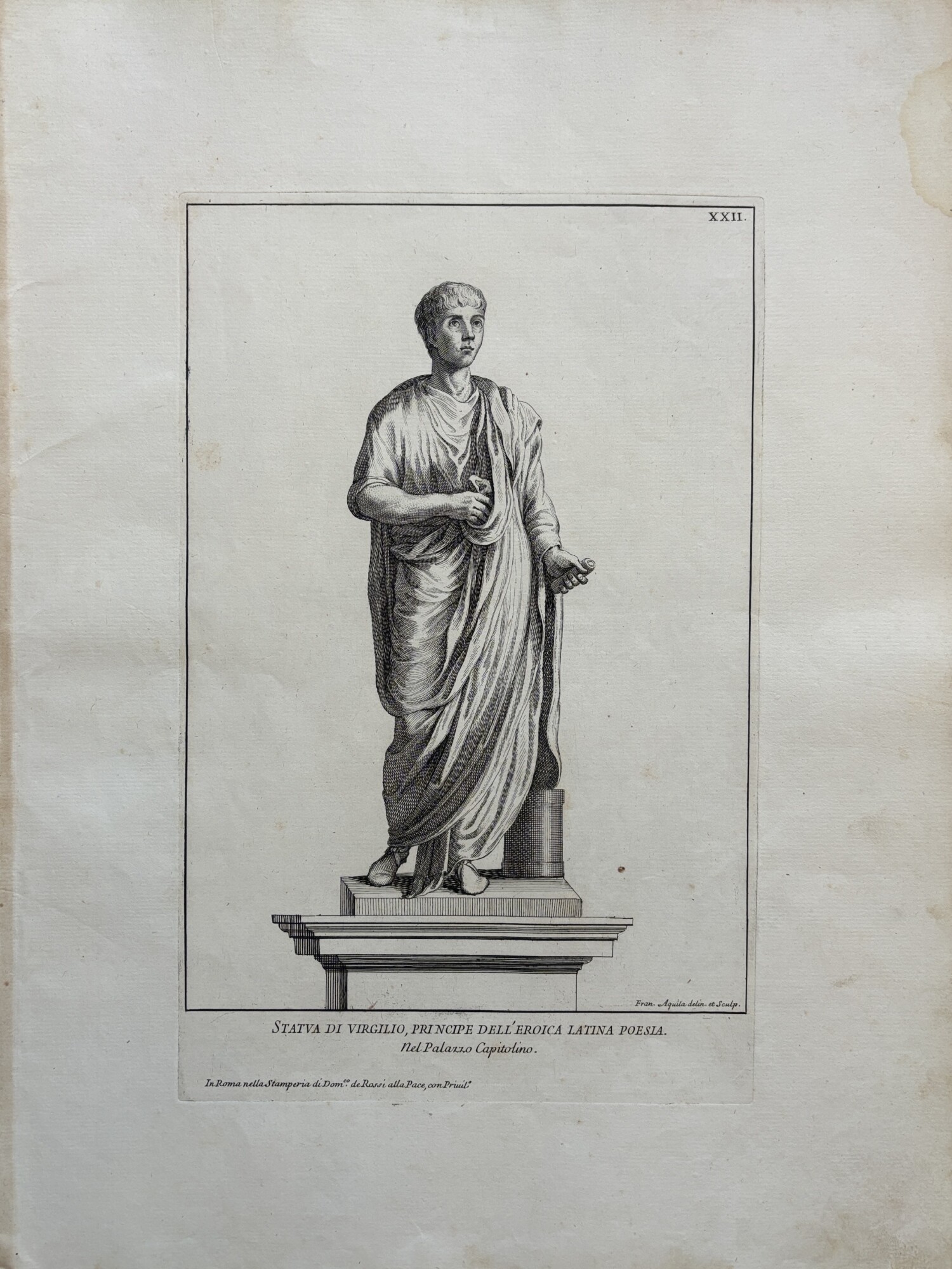 STATUA DI VIRGILIO PRINCIPE DELL'EROICA LATINA POESIA