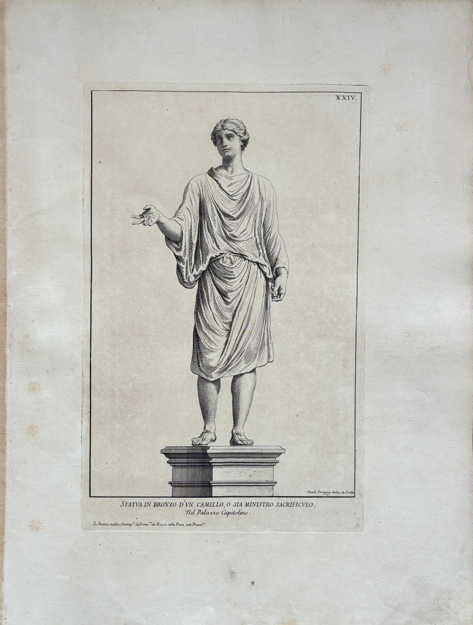 STATUA IN BRONZO DI UN CAMILLO