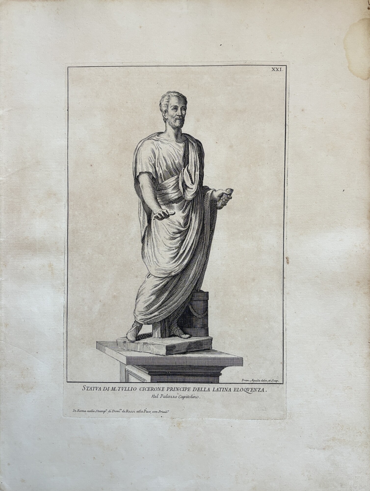 STATUA M. TULLIO CICERONE PRINCIPE DELLA LATINA ELOQUENZA