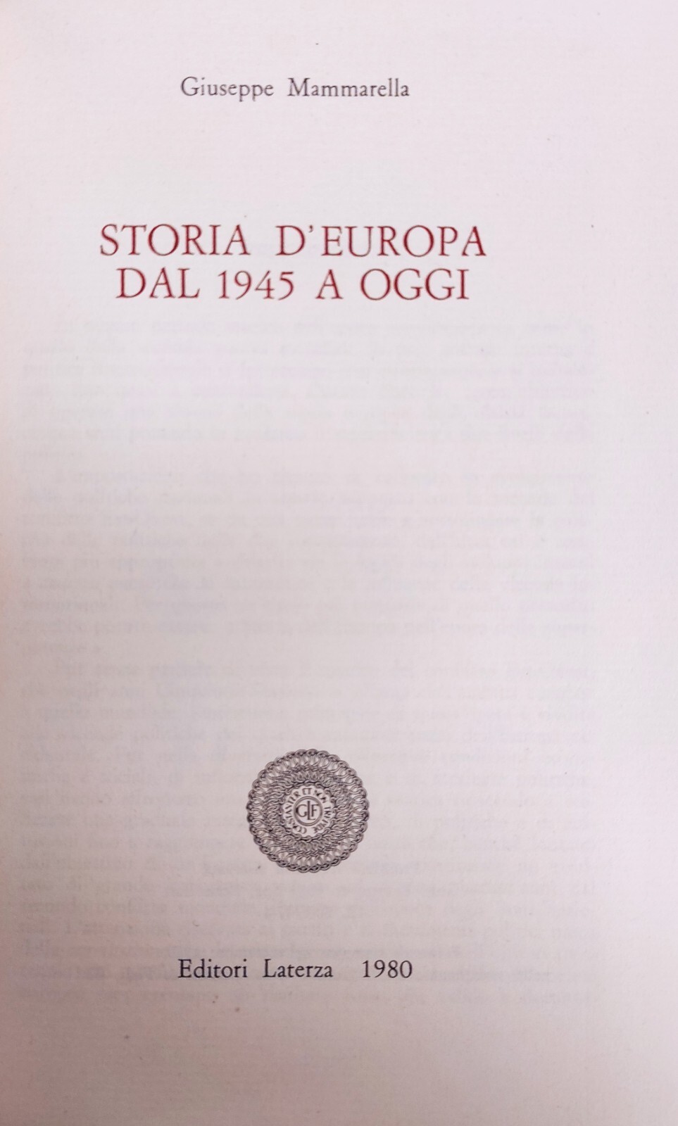 STORIA D'EUROPA DAL 1945 A OGGI