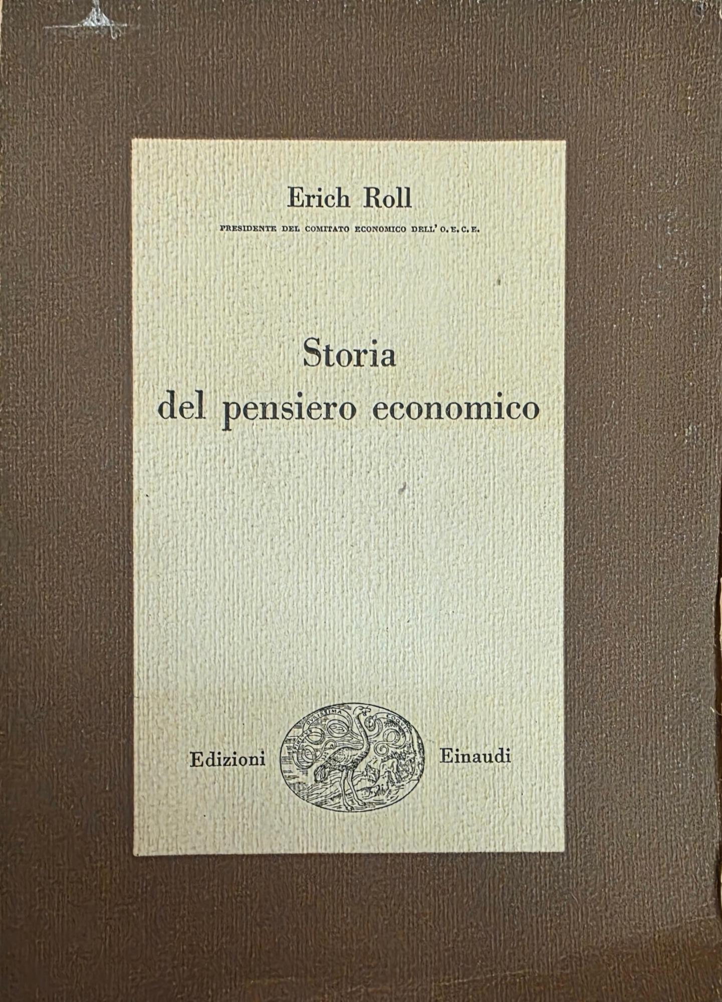 STORIA DEL PENSIERO ECONOMICO