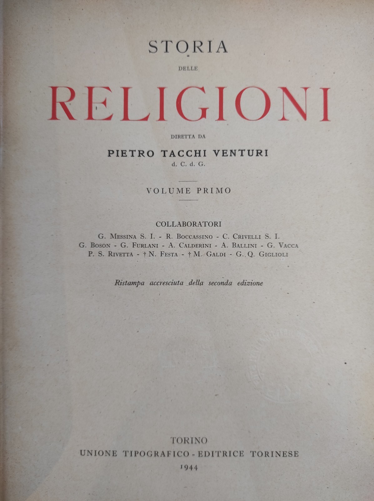 STORIA DELLE RELIGIONI