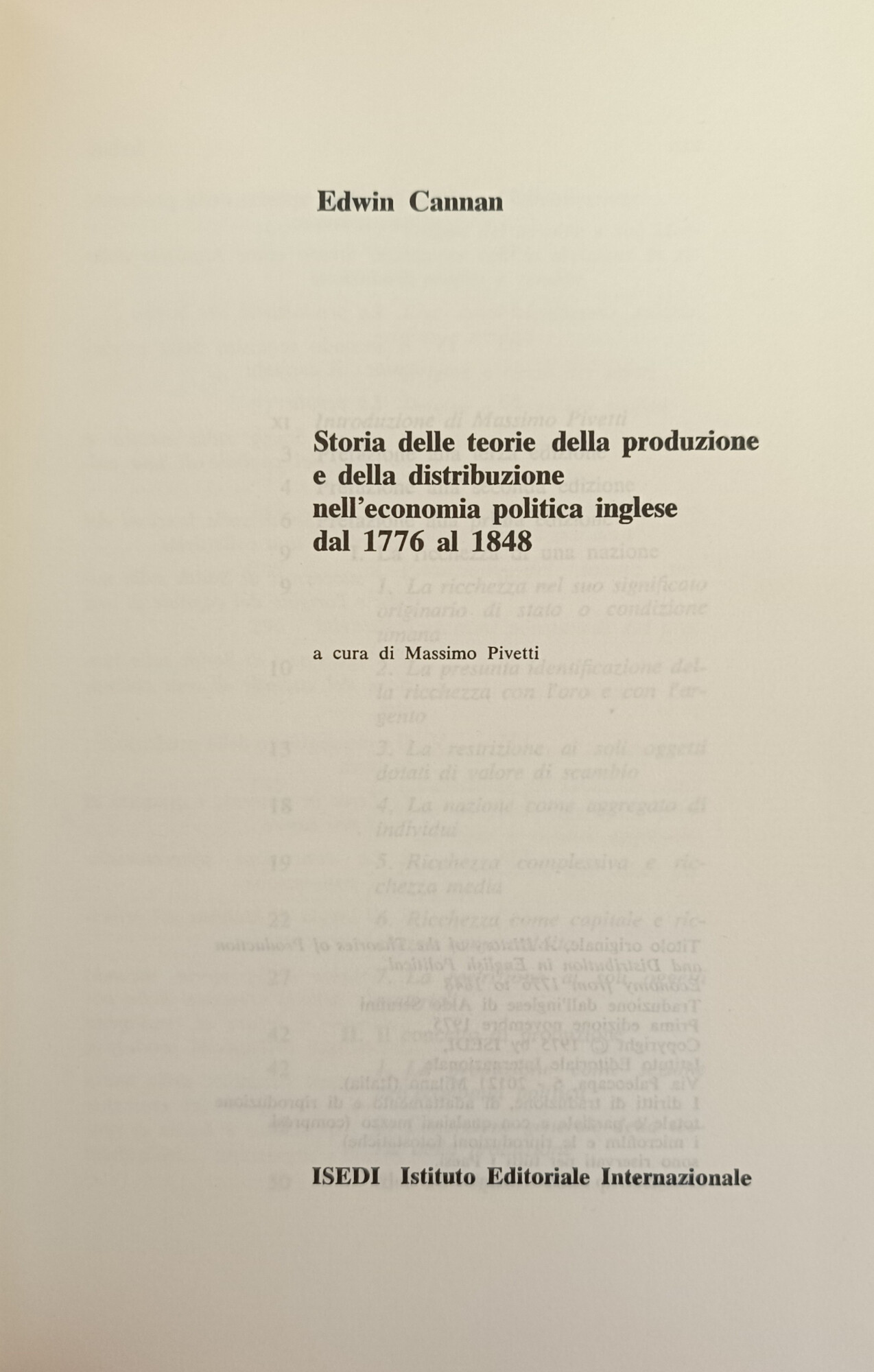 STORIA DELLE TEORIE DELLA PRODUZIONE E DELLA DISTRIBUZIONE NELL' ECONOMIA …