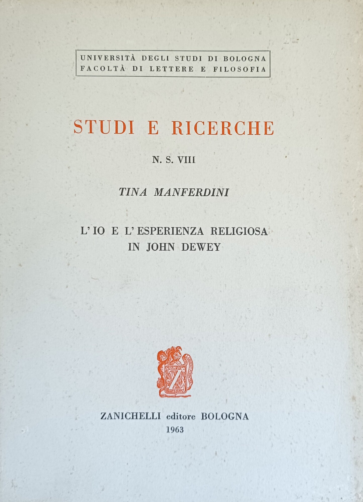 STUDI E RICERCHE N. S. VIII - L'IO E L'ESPERIENZA …