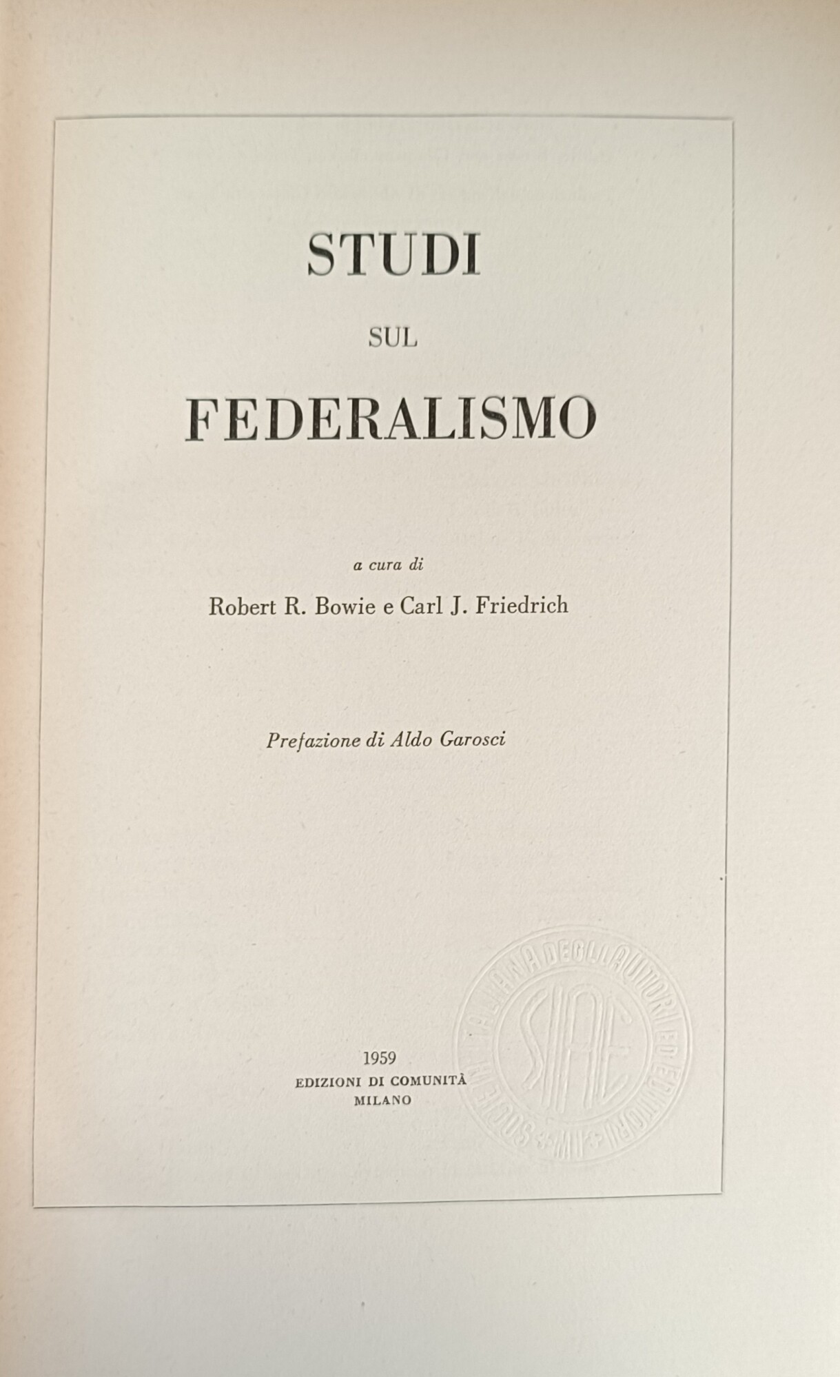 STUDI SUL FEDERALISMO