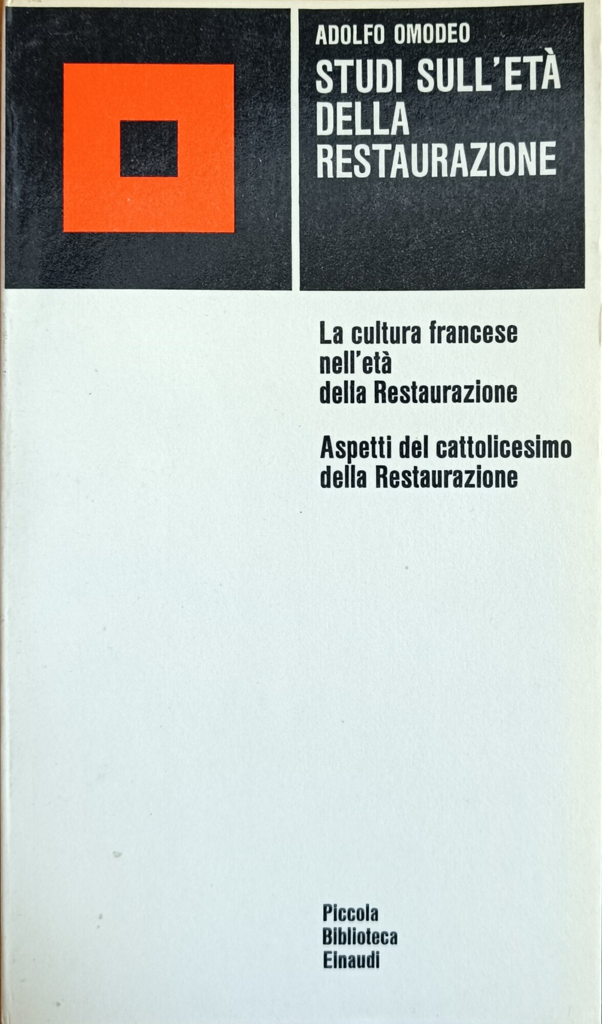 STUDI SULL'ETA' DELLA RESTAURAZIONE. LA CULTURA FRANCESE NELL'ETA' DELLA RESTAURAZIONE. …