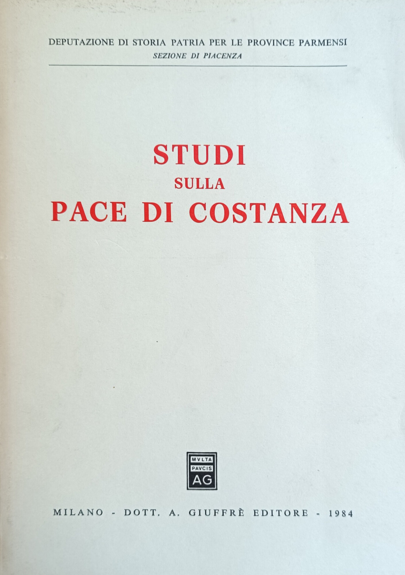 STUDI SULLA PACE DI COSTANZA