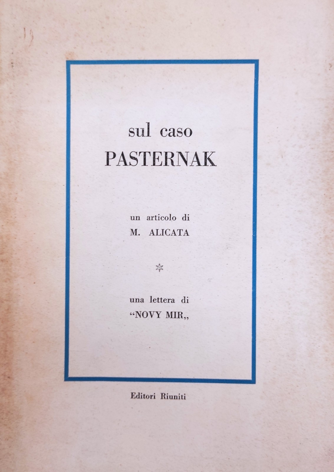 SUL CASO PASTERNAK