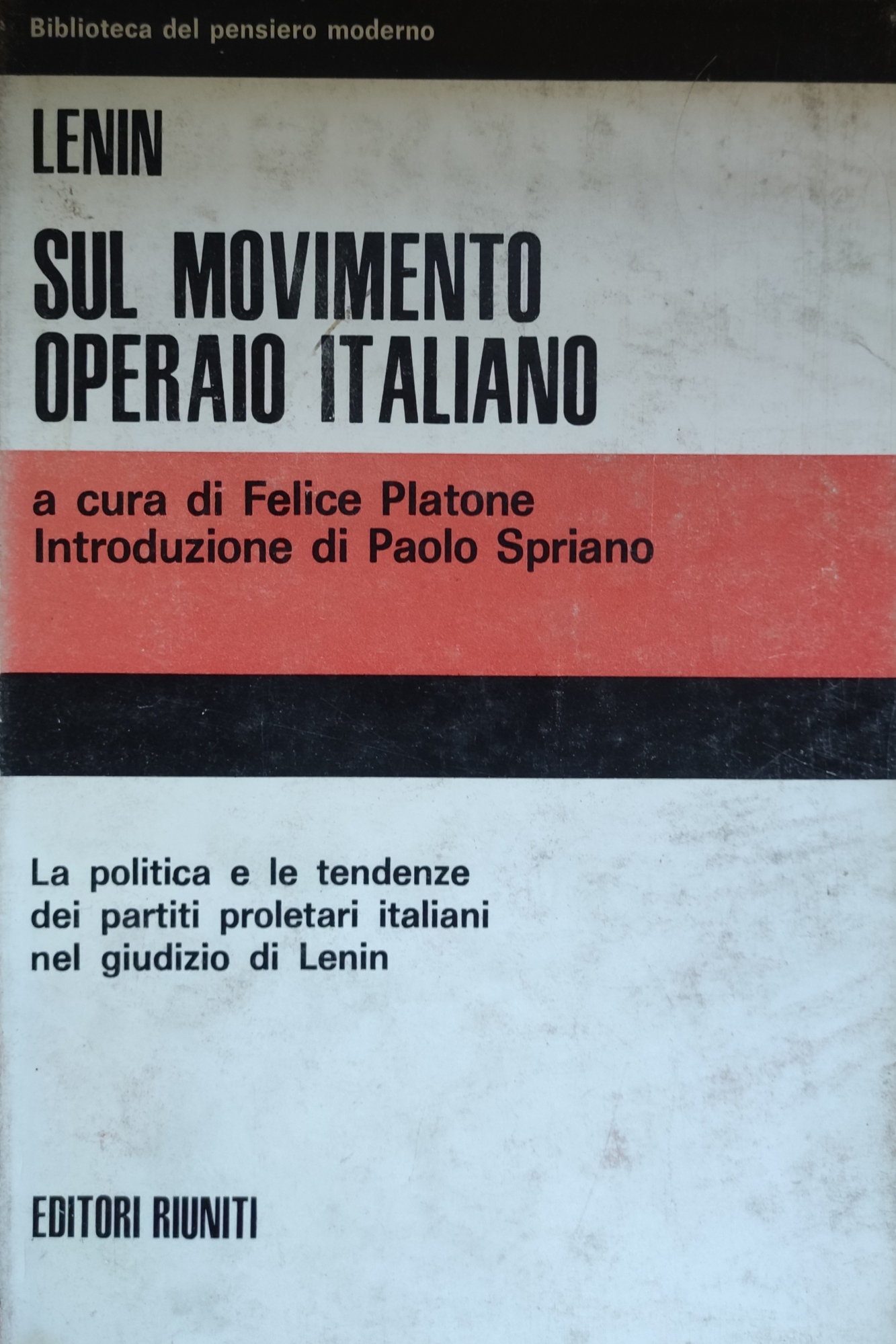 SUL MOVIMENTO OPERAIO ITALIANO