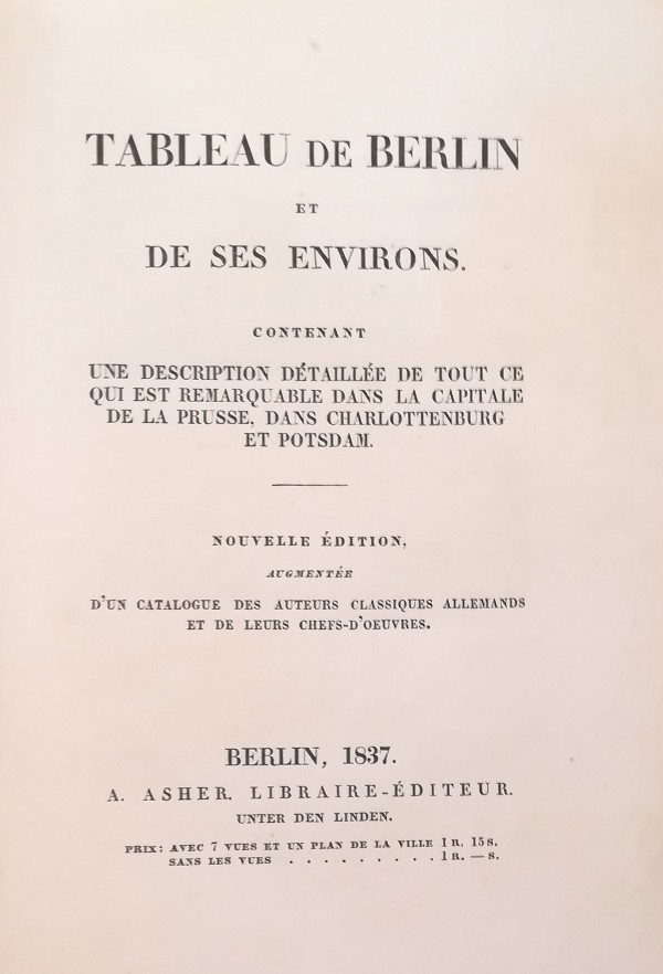 TABLEAU DE BERLIN ET DE SES ENVIRONS