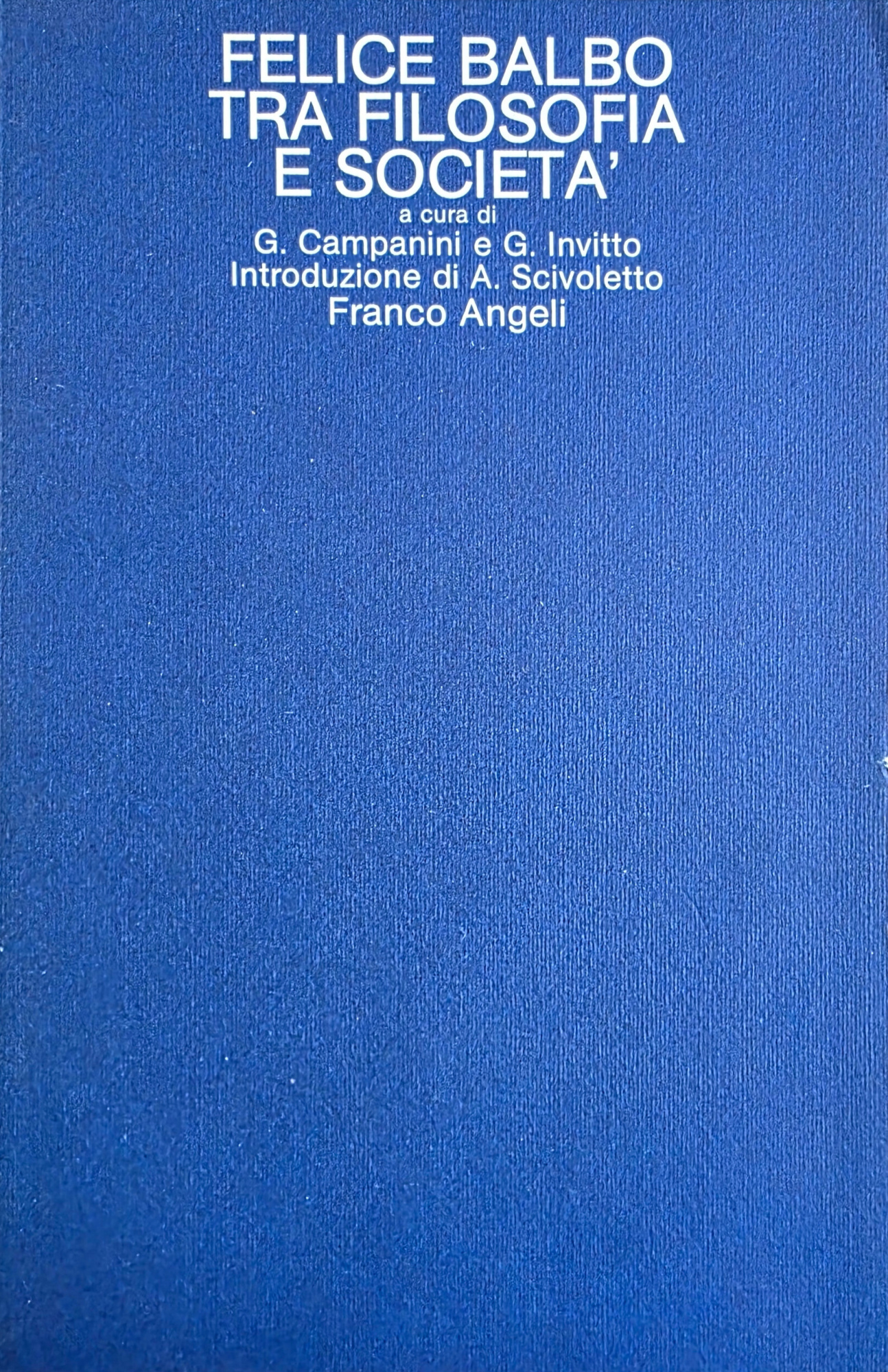 TRA FILOSOFIA E SOCIETÀ