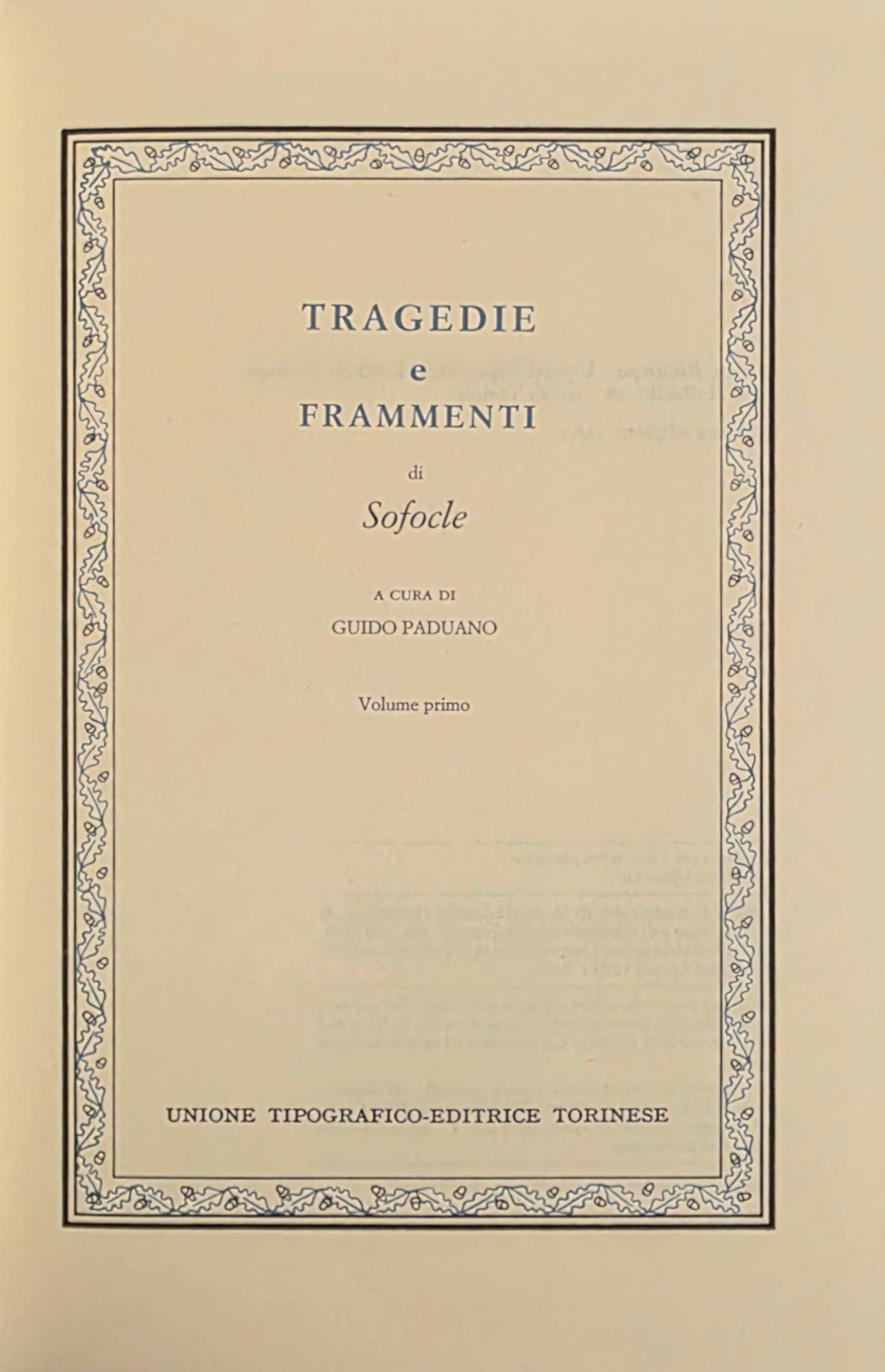 TRAGEDIE E FRAMMENTI