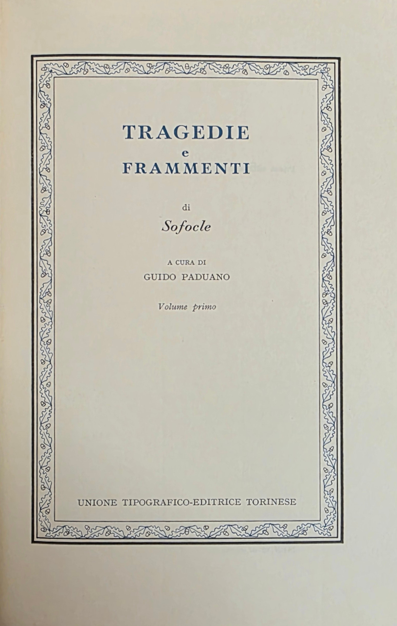 TRAGEDIE E FRAMMENTI