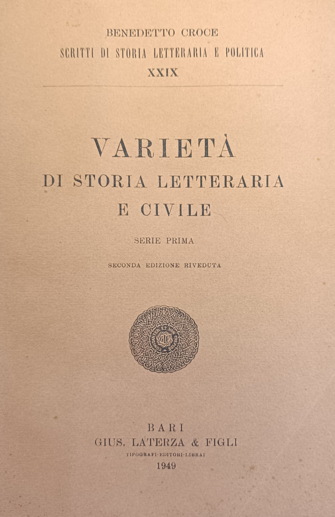 VARITÀ DI STORIA LETTERARIA E CIVILE