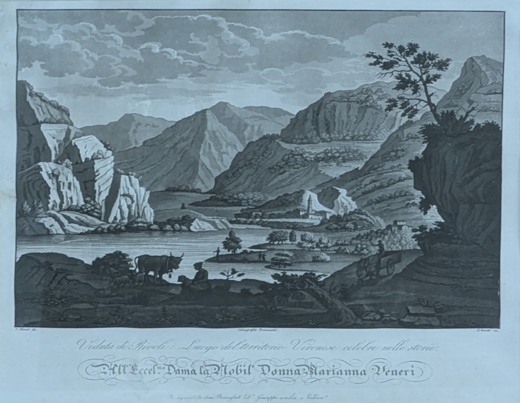 VEDUTA DI RIVOLI. LUOGO DEL TERRITORIO VERONESE CELEBRE NELLE STORIE