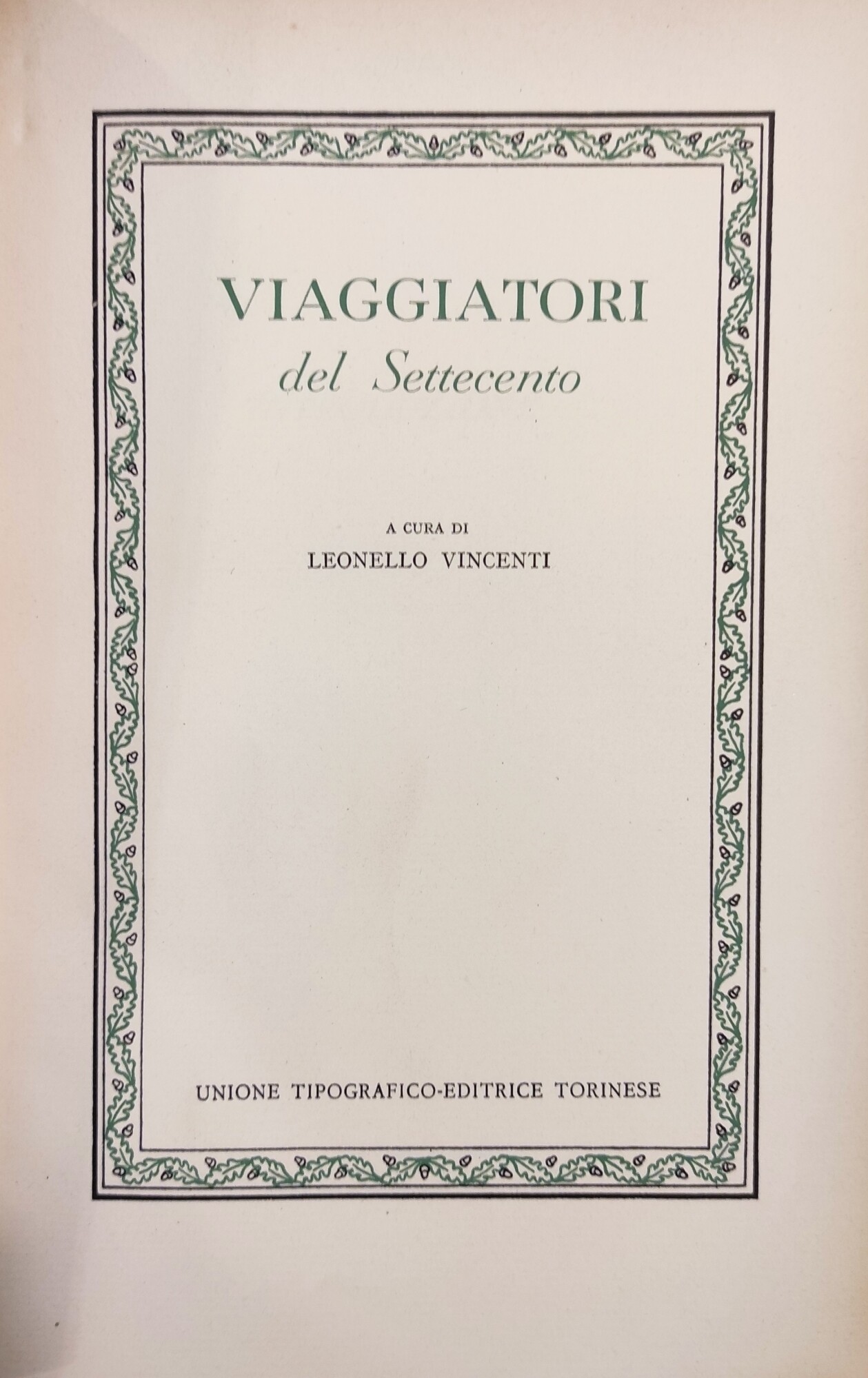 VIAGGIATORI DEL SETTECENTO