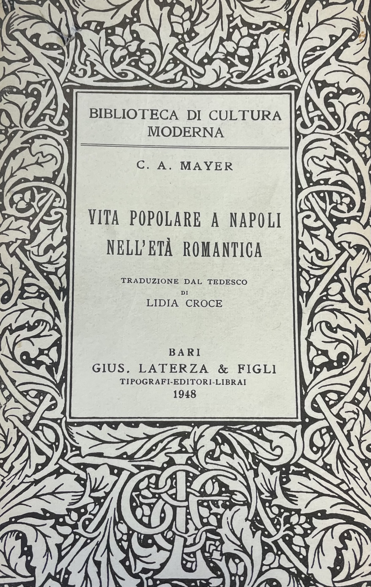 VITA POPOLARE A NAPOLI NELL' ETÀ ROMANTICA