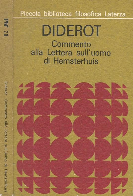 COMMENTO ALLA LETTERA SULL`UOMO DI HEMSTERHUIS