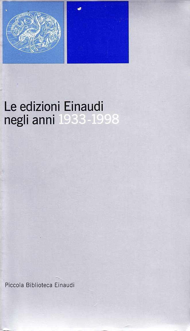 EDIZIONI EINAUDI NEGLI ANNI 1933-1998
