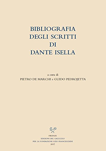 LIBRI DI DANTE ISELLA