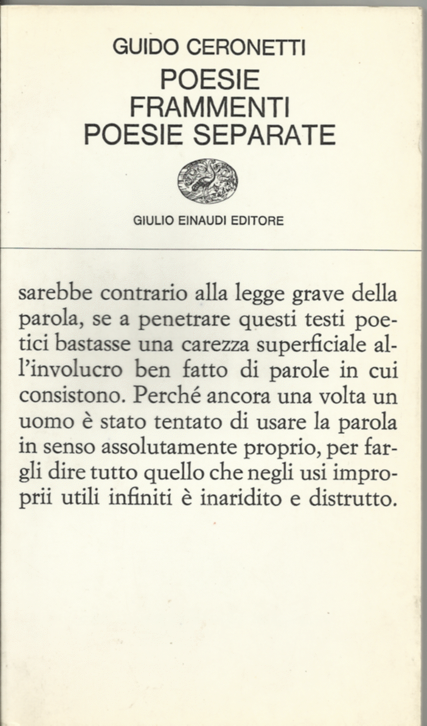 POESIE FRAMMENTI POESIE SEPARATE